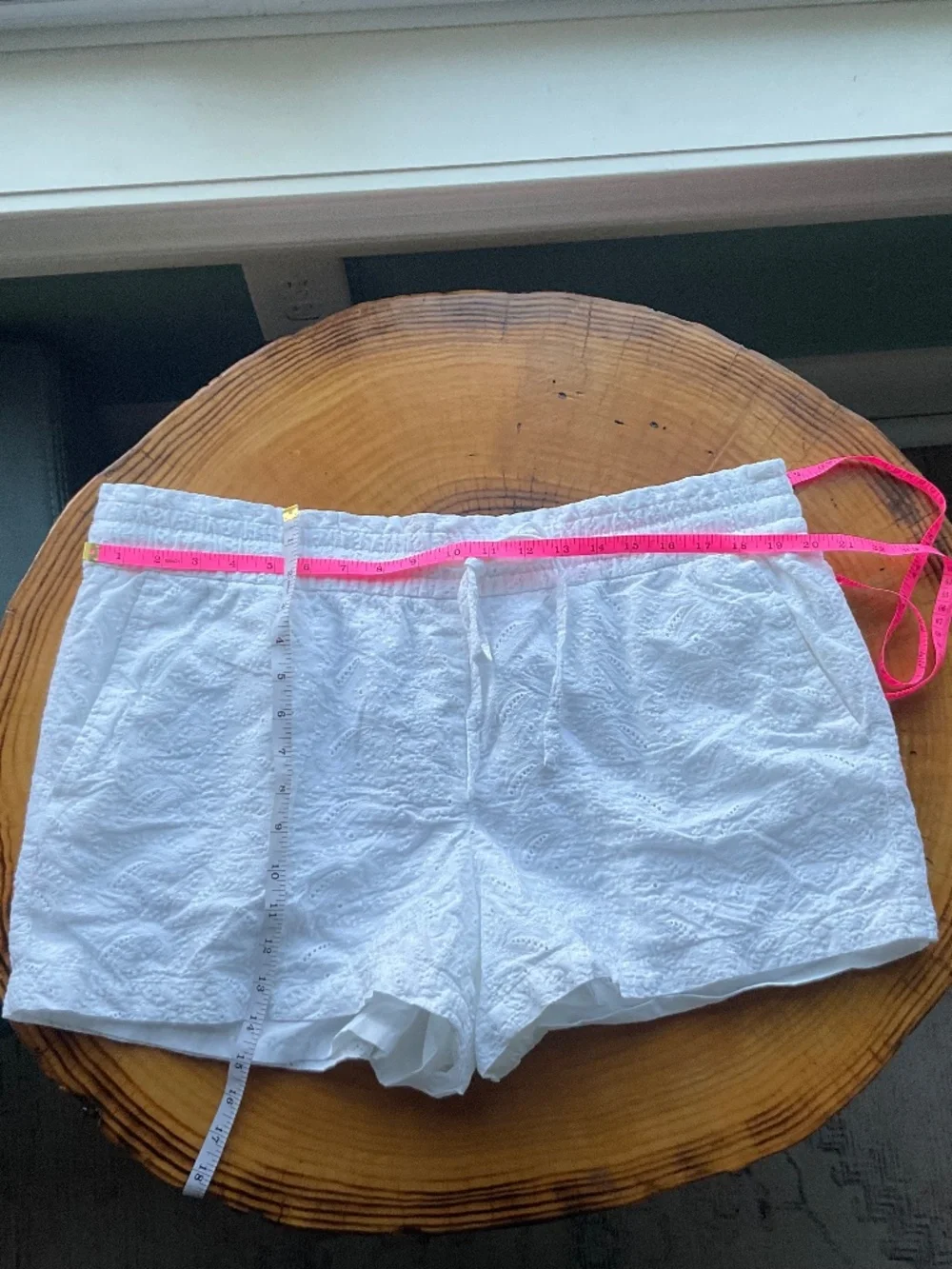 Loft White Eyelet Shorts with Drawstring XL